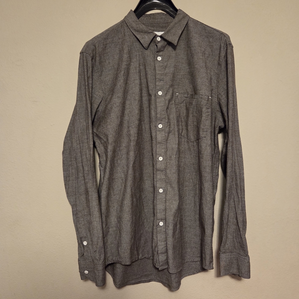 Hedley & Bennett Men's Gray Shirt L Gray Chambray Service Uniform Waiter Staff